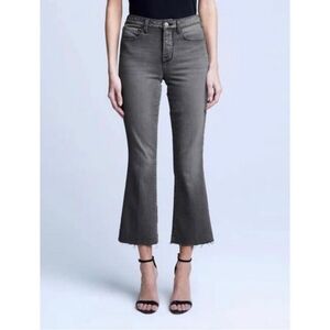 L’Agence Kendra High Rise Cropped Flare Misty Grey